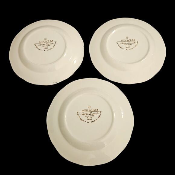 Mikasa Terra Stone Heritage 7125 Rooster Salad Plates 7.5" Japan Set of 3 - Picture 5 of 5